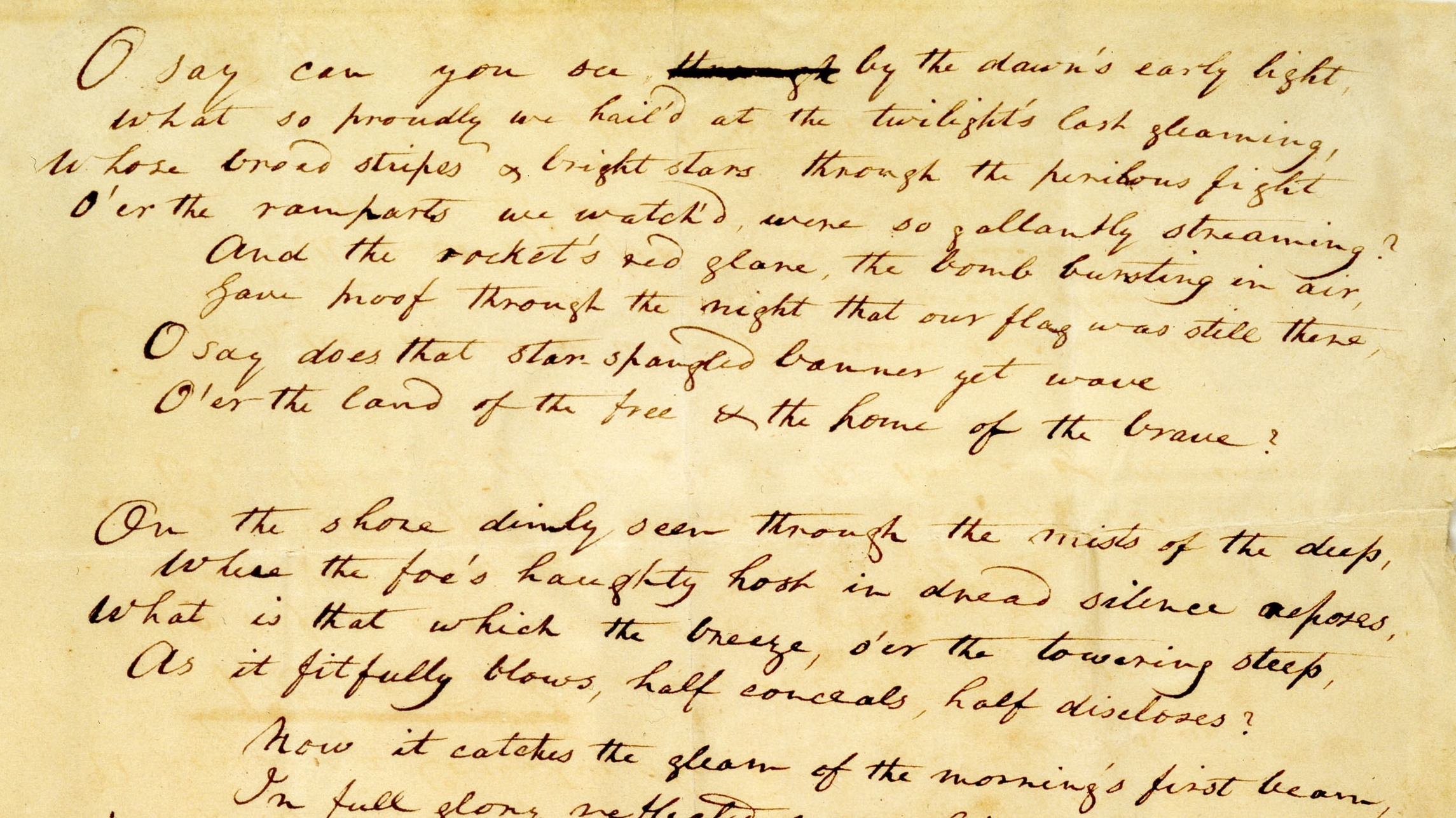 The Star Spangled Banner Manuscript (Maryland Historical Society, Baltimore, Maryland)